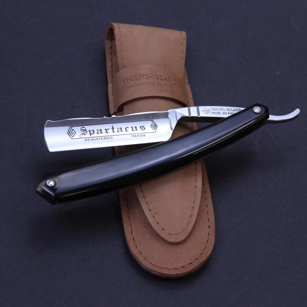 TI 6/8 Flower Black Horn Razor