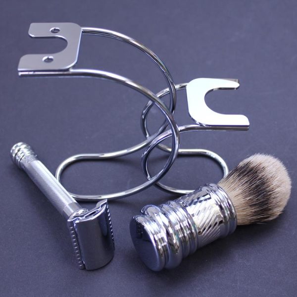 Merkur 3 Piece Razor Brush and Stand Set - Image 3