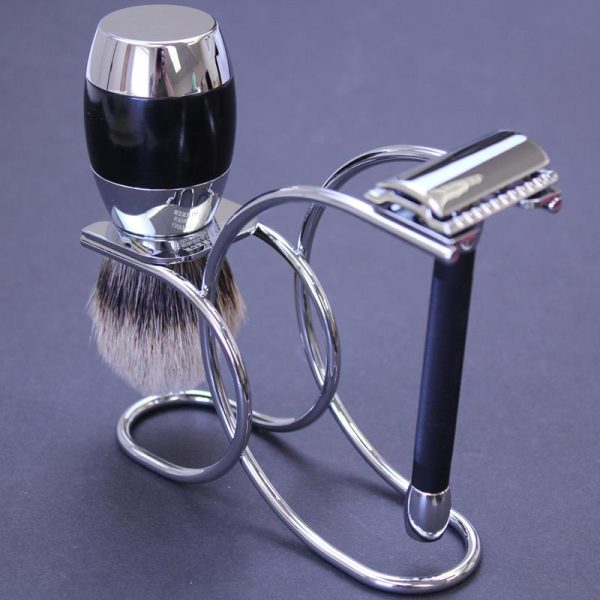 Merkur 3 Piece Razor Brush and Stand Set