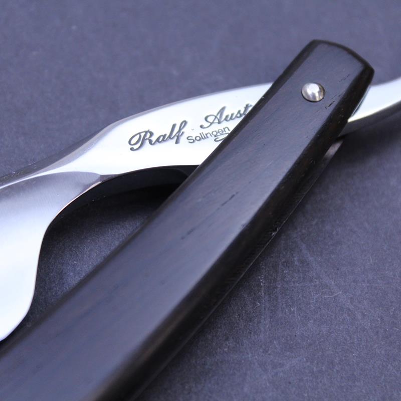 Ralf Aust 6/8 Inlaid Ebony French Point Razor - Image 4