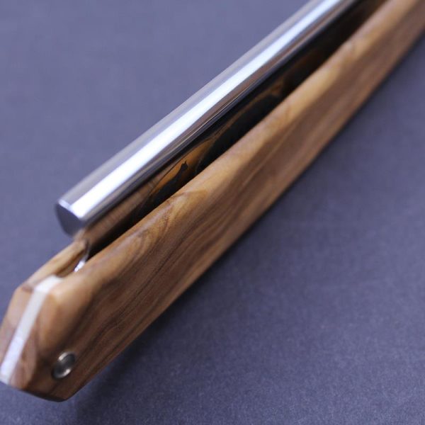 TI 7/8 Fox and Rooster Razor with Olivewood Scales - Image 9
