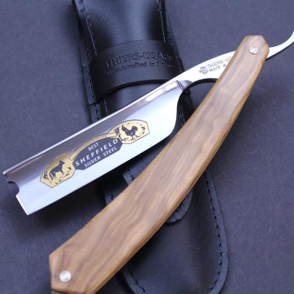 TI 7/8 Fox and Rooster Razor with Olivewood Scales - Image 10