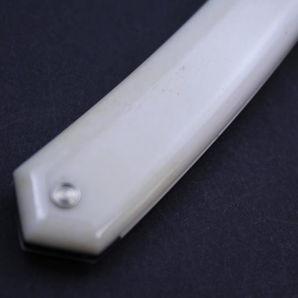 TI 6/8 Square Nose Gilded Razor with Bone Scales - Image 11