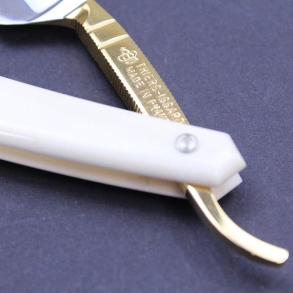 TI 6/8 Square Nose Gilded Razor with Bone Scales - Image 4