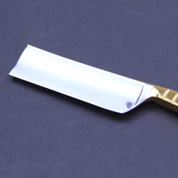 TI 6/8 Square Nose Gilded Razor with Bone Scales - Image 5