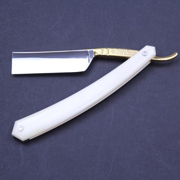 TI 6/8 Square Nose Gilded Razor with Bone Scales - Image 12