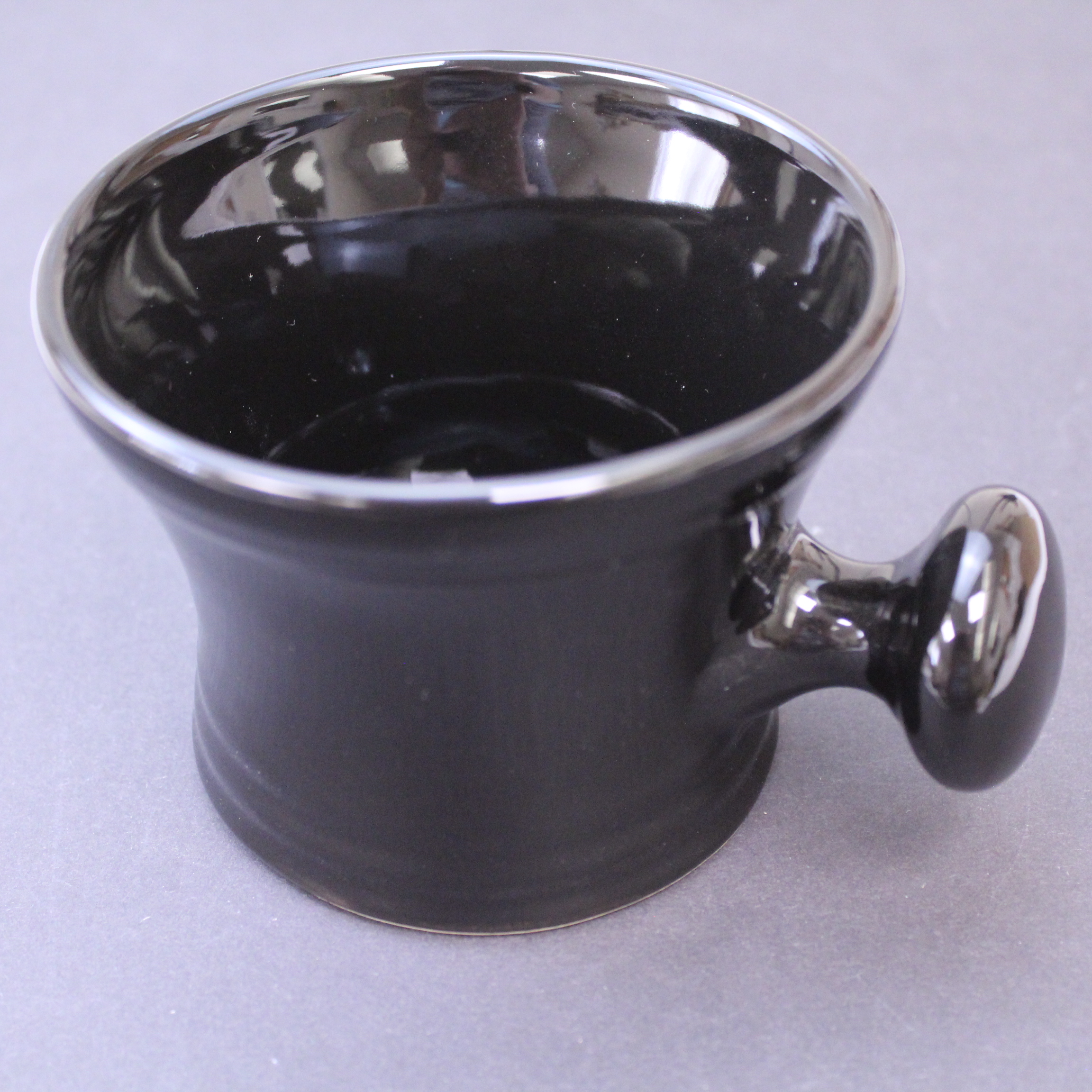 Smooth Shaving Black Porcelain Shaving Mug