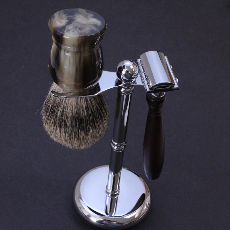 Parker Deluxe Adjustable Chrome Safety Razor & Shave Brush Stand - Image 3
