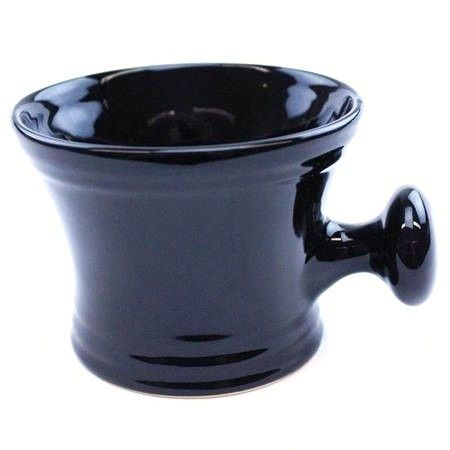 Invisible Edge Black Porcelain Shaving Mug