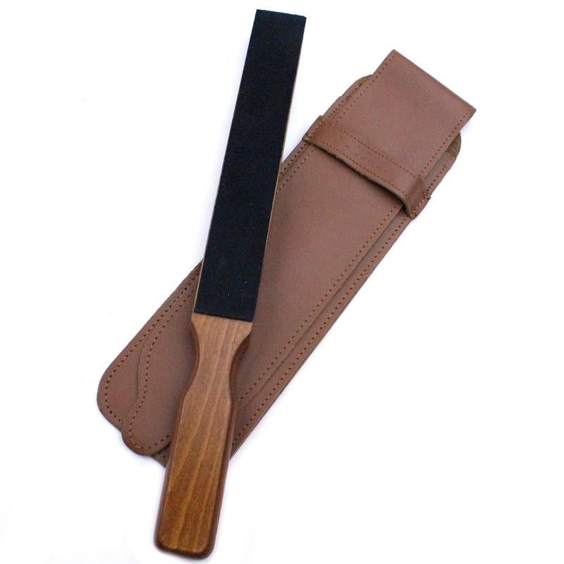 Invisible Edge luxury travel strop with tan case
