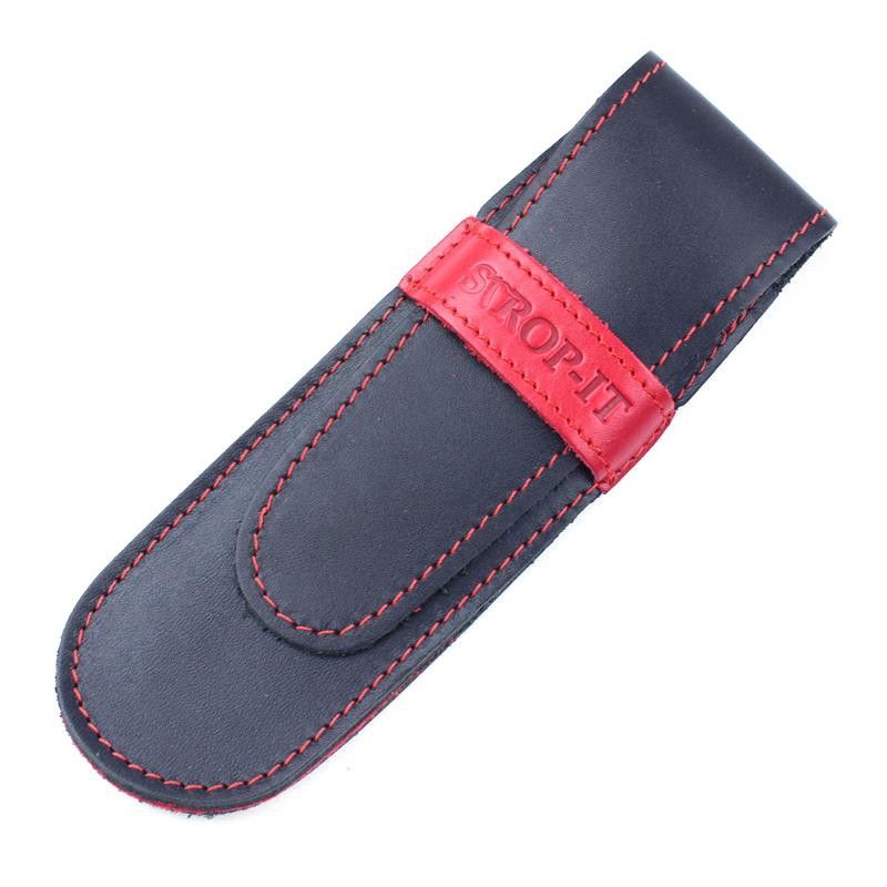 Strop-It Black And Red Leather Razor Wallet
