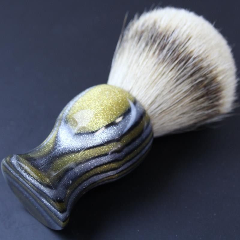 Invisible Edge Gold and Silver Custom Shaving Brush