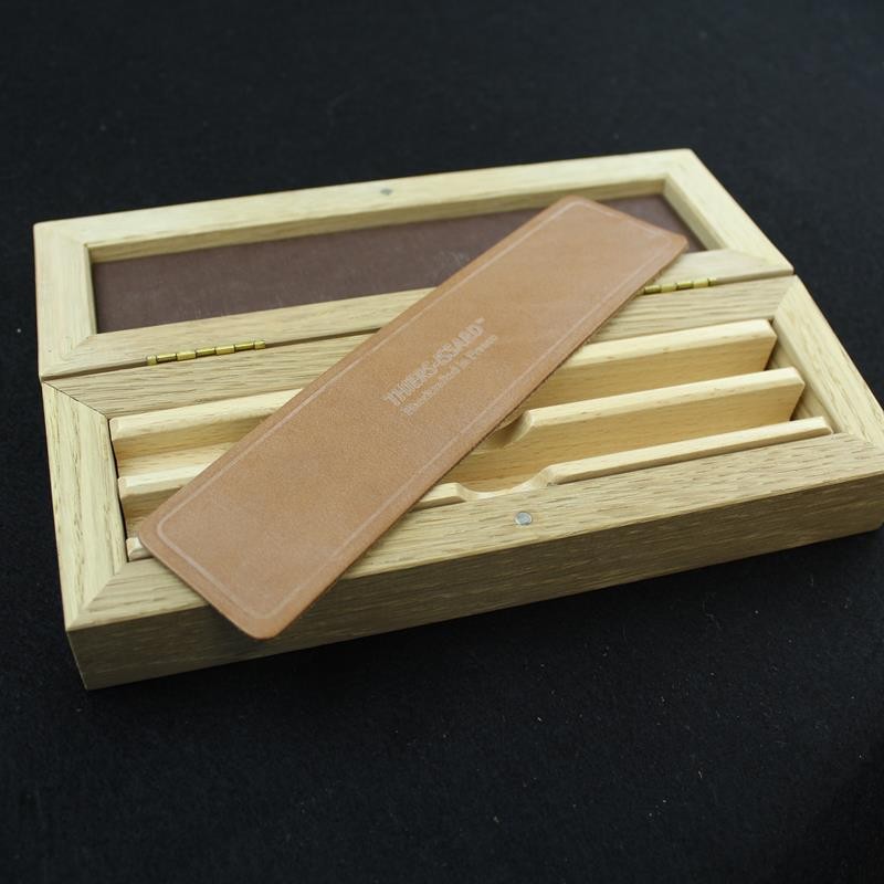 TI Oak Display Box for 2 Razors with Solid Top
