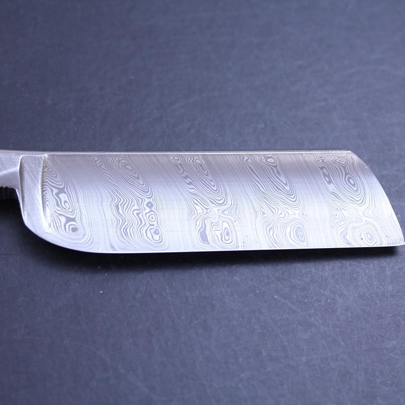 Boker Damascus Razor with Curly Birch Scales